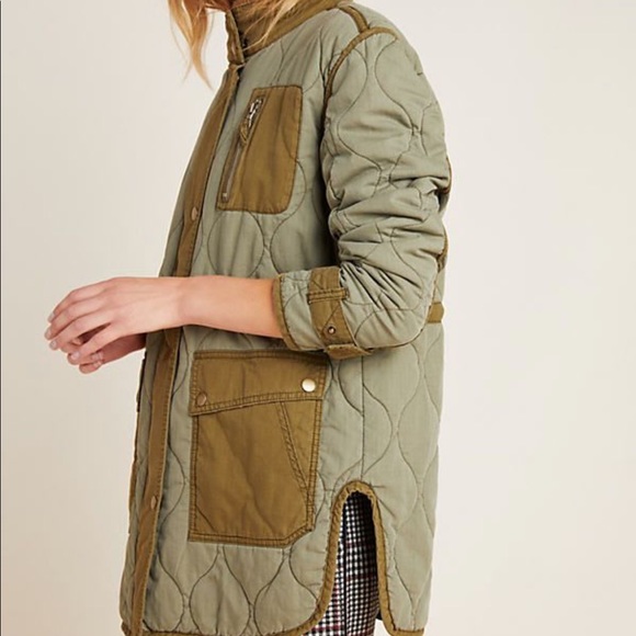 Anthropologie Jackets & Blazers - Anthropologie Quilted Green Jacket